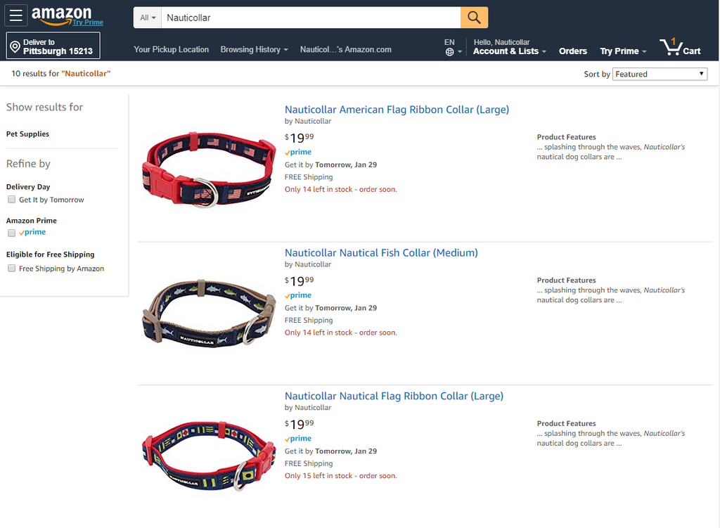 Nauticollar Nautical Dog Collars and Accessories - Available on Amazon