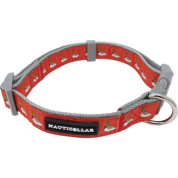 Duck Adjustable Embroidered Nylon Dog Collar