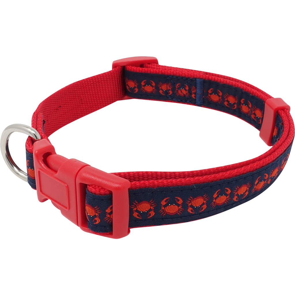 Coastal Adjustable Dog Collar with Plastic Buckle - Red