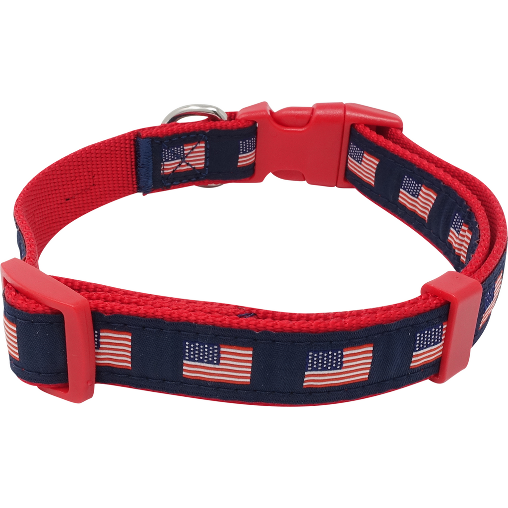 Navy + Red Anchor Dog Collar