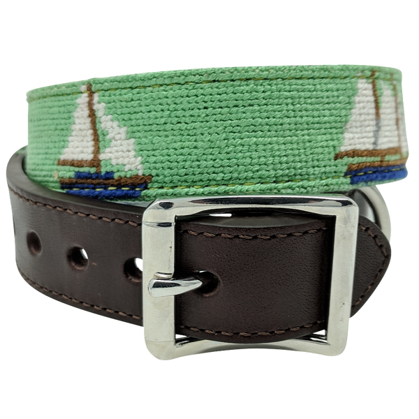 Nauticollar Nautical Ship Needlepoint Dog Collar