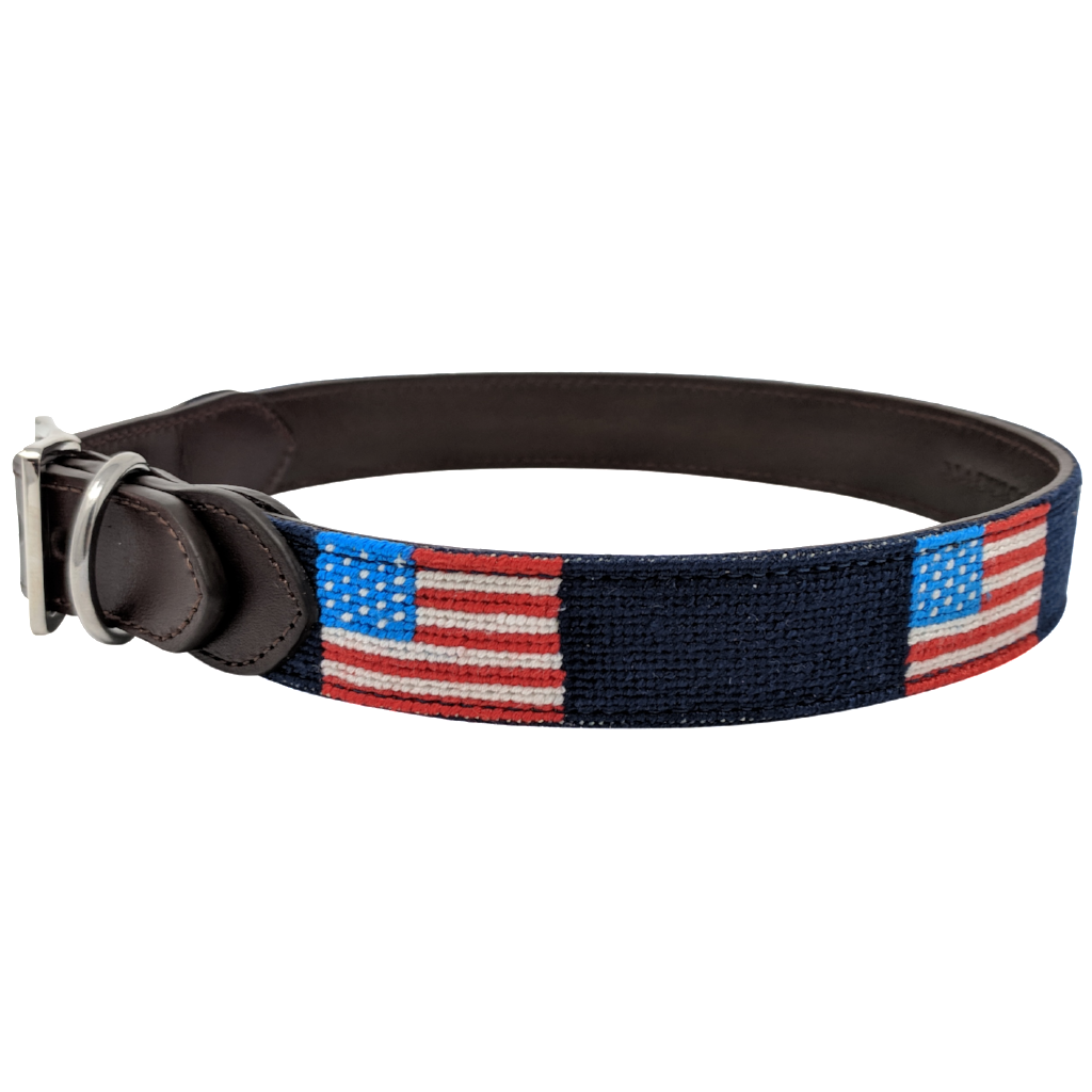 American Flag Needlepoint Dog Collar – Nauticollar