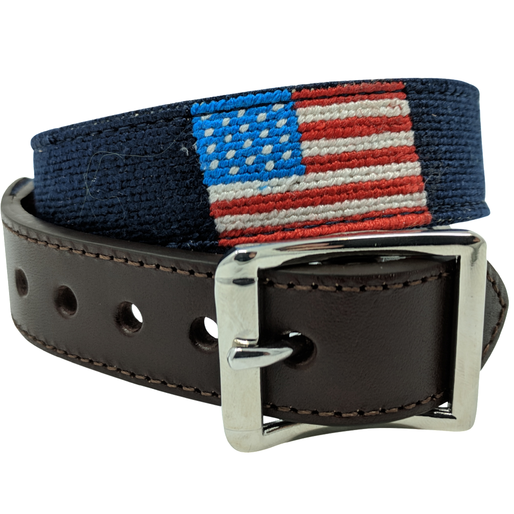 American Flag Nautical Needlepoint Dog Collar by Nauticollar