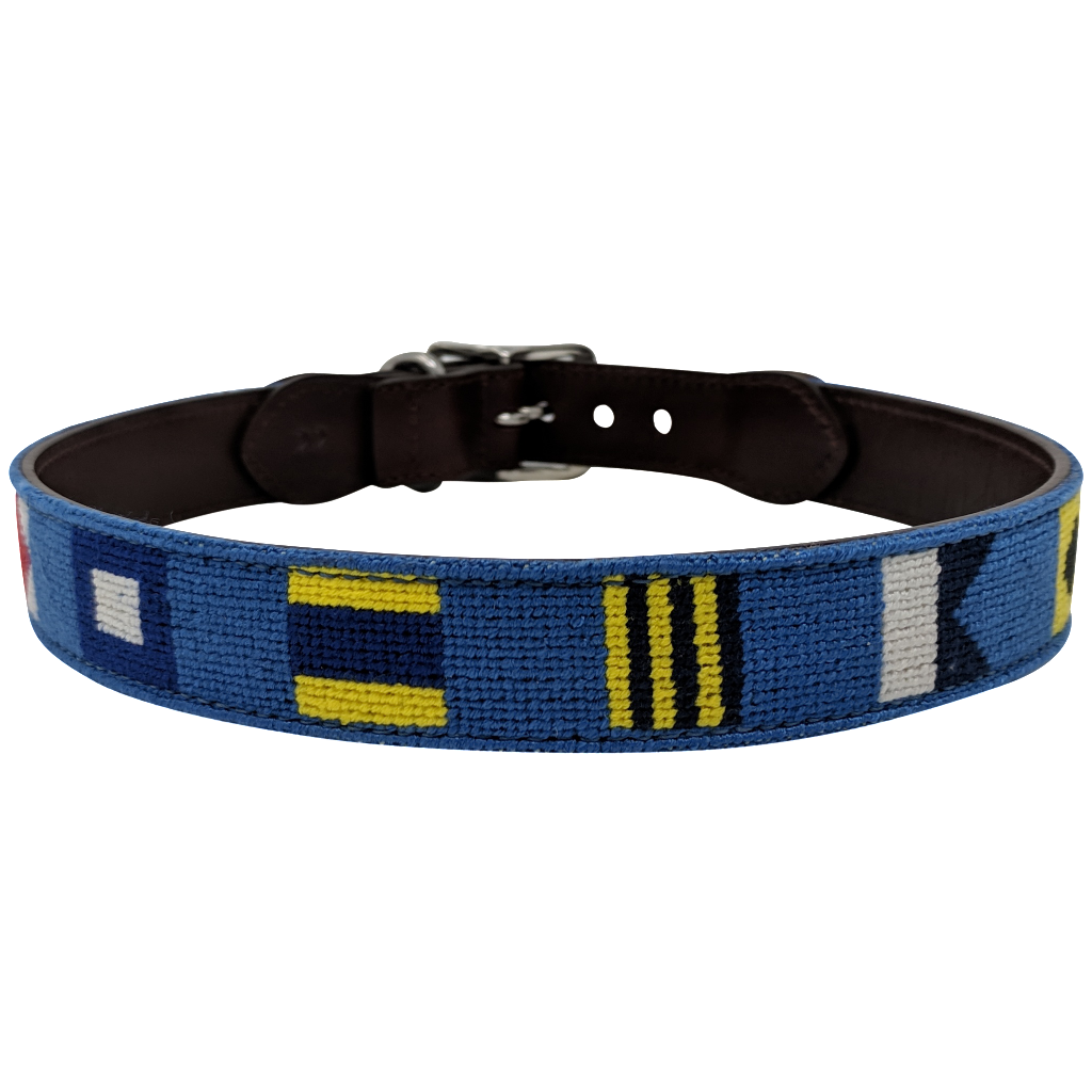 Nautical flag dog collar best sale