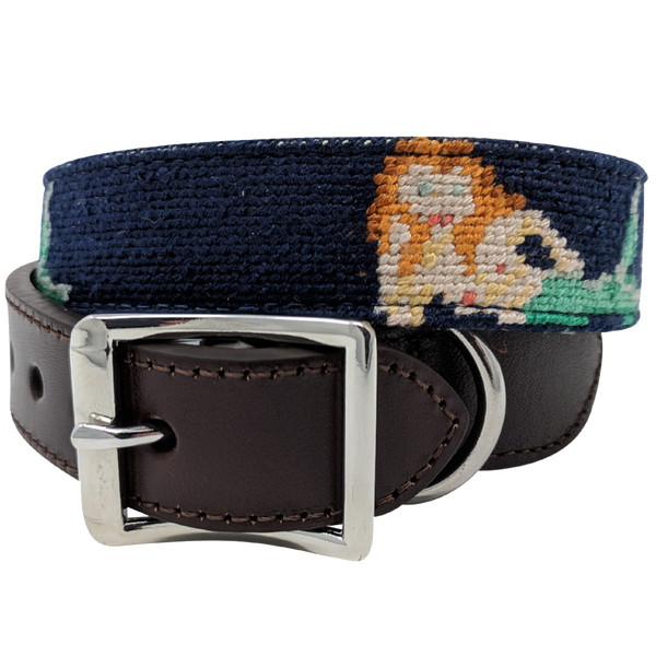 Mermaid Nautical Needlepoint Dog Collar by Nauticollar
